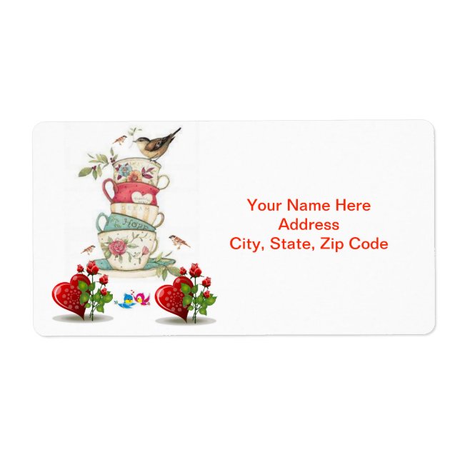 Valentine's Day Labels Vintage Bird (Front)