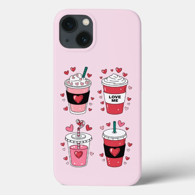 Valentines Day Latte Coffee Lover Case-Mate iPhone Case (Back)