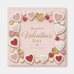 Valentines Day Layered Heart Frame Border Magnet