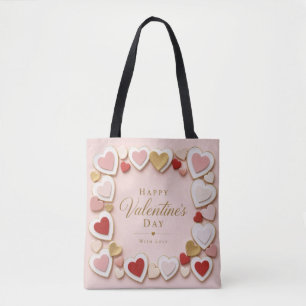 Valentines Day Layered Heart Frame Border Tote Bag
