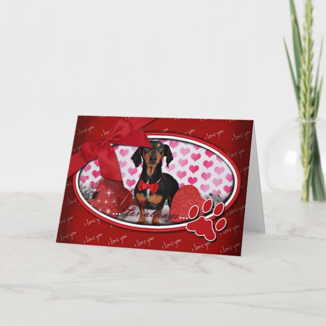 Valentine's Day - Leikos - Dachshund Holiday Card (Front)
