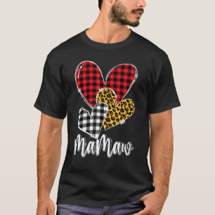 valentines day leopard mamaw Buffalo Plaid mamaw l T-Shirt