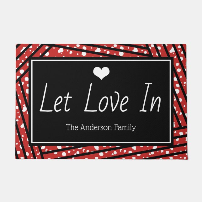 Valentine's Day Let Love In | Personalised Doormat (Front)