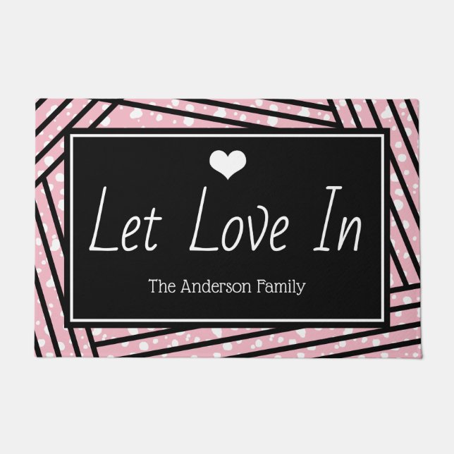 Valentine's Day Let Love In | Personalised Doormat (Front)