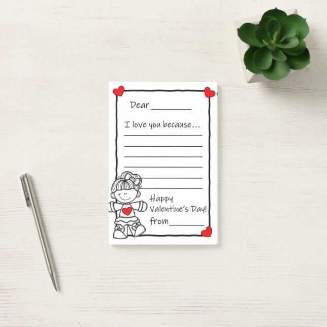 Valentine's Day Letters Large Notepad (Office)