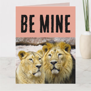 VALENTINE'S DAY LION LION COUPLE GREETING CARD