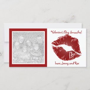 Valentine's Day Lips Smooches Photo Cards