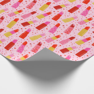 Valentine's Day Lipsticks on light pink Wrapping Paper