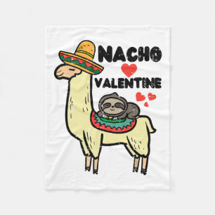 Valentines Day Llama Nacho Valentine Mexican Men W Fleece Blanket