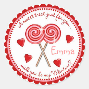 Valentines Day Lollipop Stickers