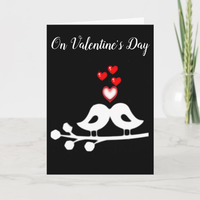 ***VALENTINE'S DAY" LOVE BIRDS FOR MY LOVE HOLIDAY CARD (Front)