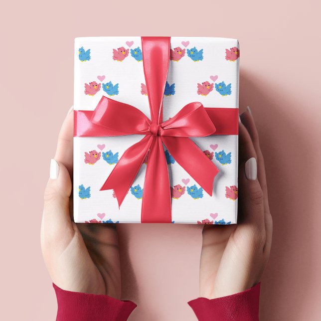 Valentine's Day Love Birds Pattern Wrapping Paper (Creator Uploaded)