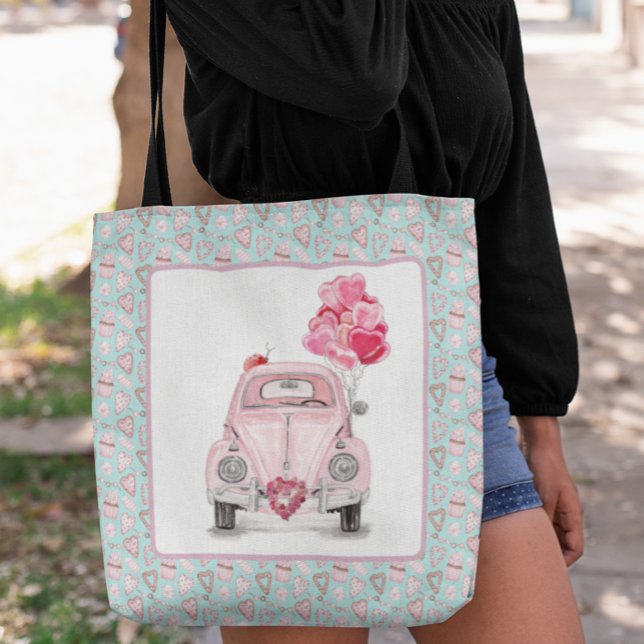 Valentine's Day Love Bug Cute Car  Tote Bag (Creator Uploaded)