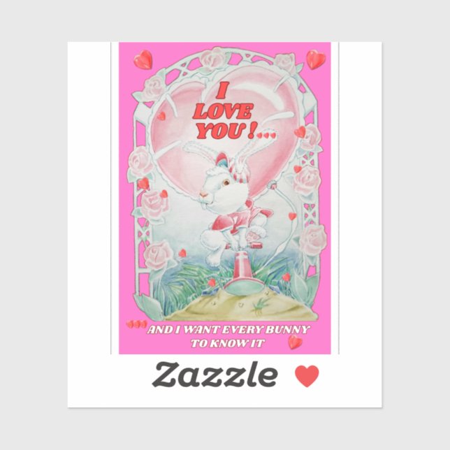Valentine's Day Love Bunny Sticker  (Sheet)