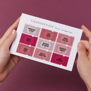 Valentine's Day Love Coupons Flat Card