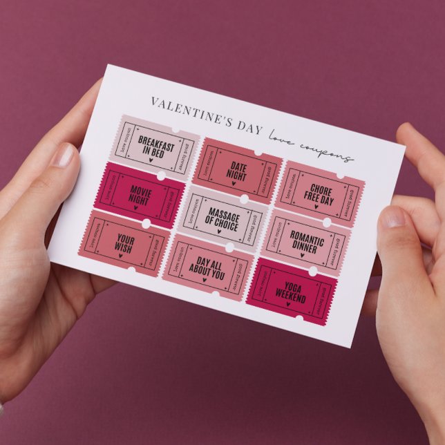 Valentine's Day Love Coupons Flat Card (Creator Uploaded)