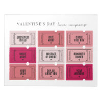 Valentine's Day Love Coupons | Tear Away Notepad