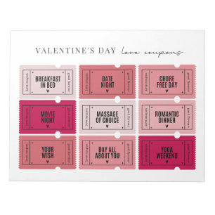 Valentine's Day Love Coupons Tear Away Notepad
