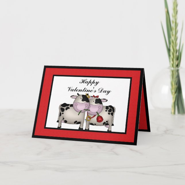 Valentine's Day Love Cows Greeting card (Front)