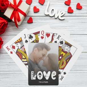 Valentine's Day LOVE Custom Photo and Name Playing Cards