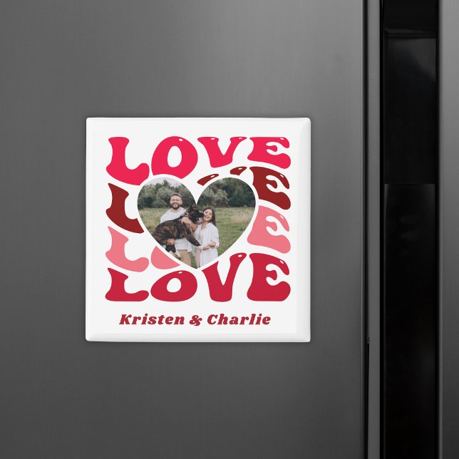 Valentine's Day Love Custom Photo & Couple Names Magnet (Valentine's Day Love Custom Photo & Couple Names Magnet
)