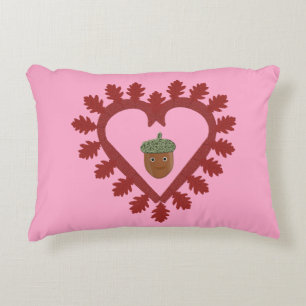 Valentines Day Love Heart Acorn Double Sided Decorative Cushion