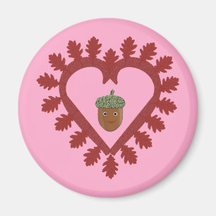 Valentines Day Love Heart Acorn Magnet