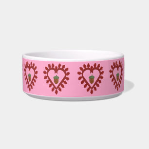 Valentines Day Love Heart Acorn Pattermed Bowl
