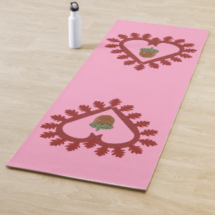 Valentines Day Love Heart Acorn Yoga Mat