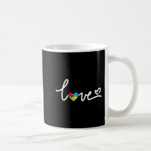 Valentines Day Love Heart Autism Awareness Puzzle Coffee Mug