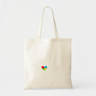 Valentines Day Love Heart Autism Awareness Puzzle Tote Bag