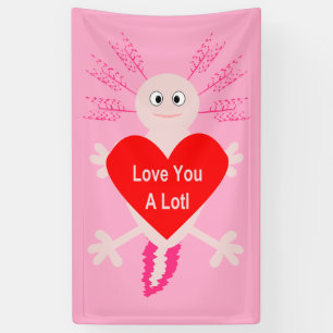 Valentines Day Love Heart Axolotl Banner