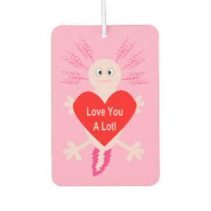 Valentines Day Love Heart Axolotl Car Air Freshener