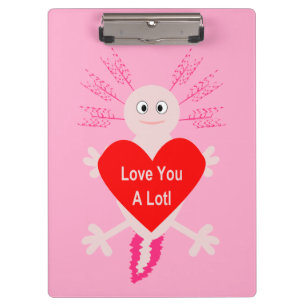 Valentines Day Love Heart Axolotl Clipboard