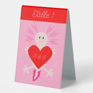 Valentines Day Love Heart Axolotl Custom Wedding
