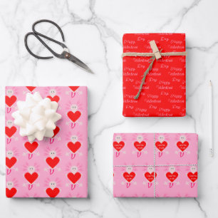 Valentines Day Love Heart Axolotl Custom Wrapping Paper Sheet