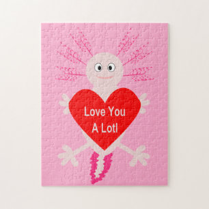 Valentines Day Love Heart Axolotl Jigsaw Puzzle