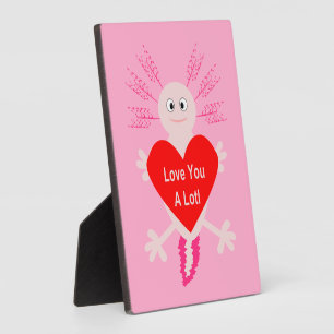 Valentines Day Love Heart Axolotl Plaque