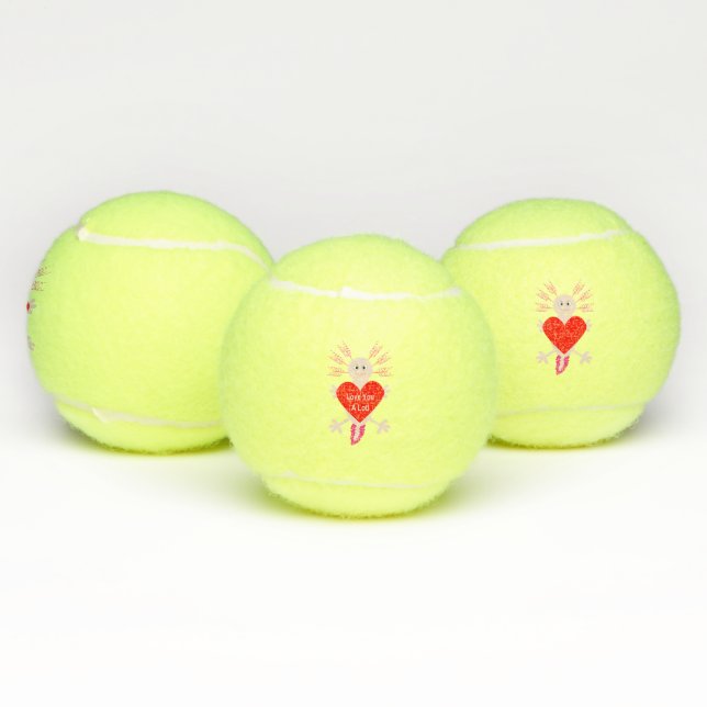 Valentines Day Love Heart Axolotl Tennis Balls (Multi)