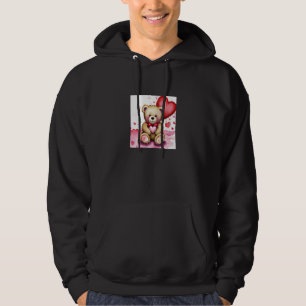 Valentine's Day Love Heart Bear Teddy Girlfriend F Hoodie