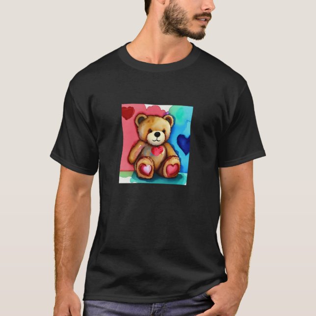 Valentine's Day Love Heart Bear Teddy Girlfriend F T-Shirt (Front)