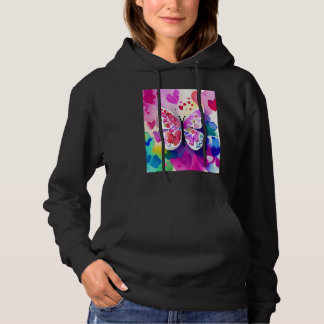 Valentine's Day Love Heart Butterfly Girlfriend Fi Hoodie