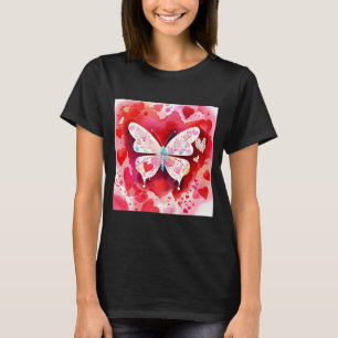 Valentine's Day Love Heart Butterfly Girlfriend Fi T-Shirt