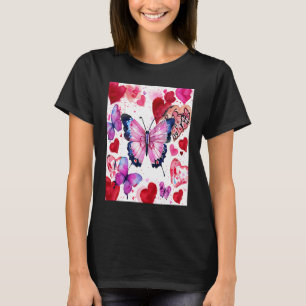 Valentine's Day Love Heart Butterfly Girlfriend Fi T-Shirt
