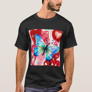 Valentine's Day Love Heart Butterfly Girlfriend Fi T-Shirt