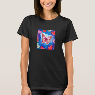Valentine's Day Love Heart Butterfly Girlfriend Fi T-Shirt