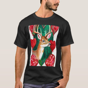 Valentine's Day Love Heart Cute Deer Girlfriend Fi T-Shirt