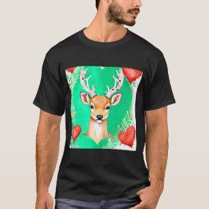 Valentine's Day Love Heart Cute Deer Girlfriend Fi T-Shirt