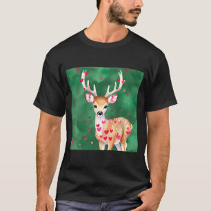 Valentine's Day Love Heart Cute Deer Girlfriend Fi T-Shirt