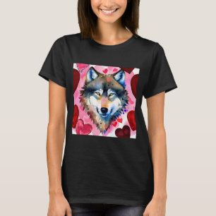 Valentine's Day Love Heart Cute Wolf Girlfriend Fi T-Shirt